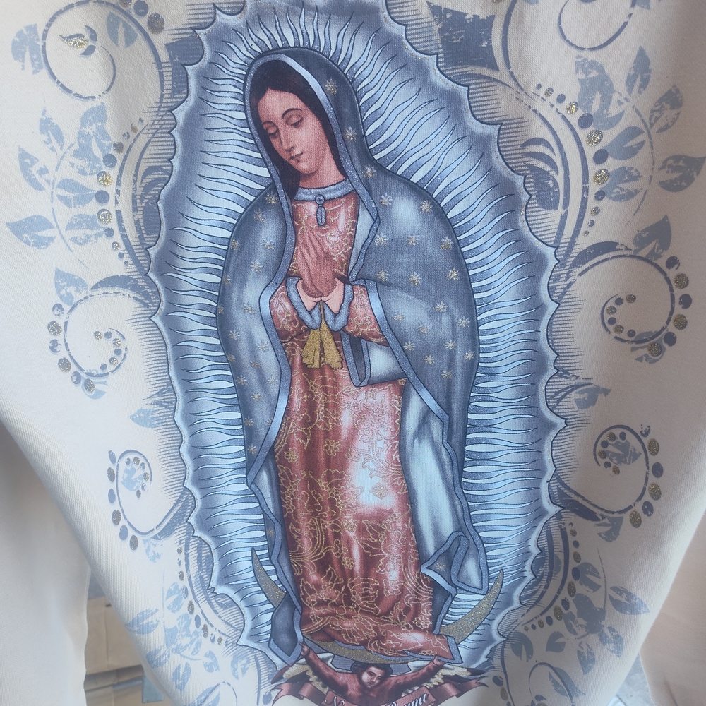 Virgen De Guadalupe Hoodie Size Medium